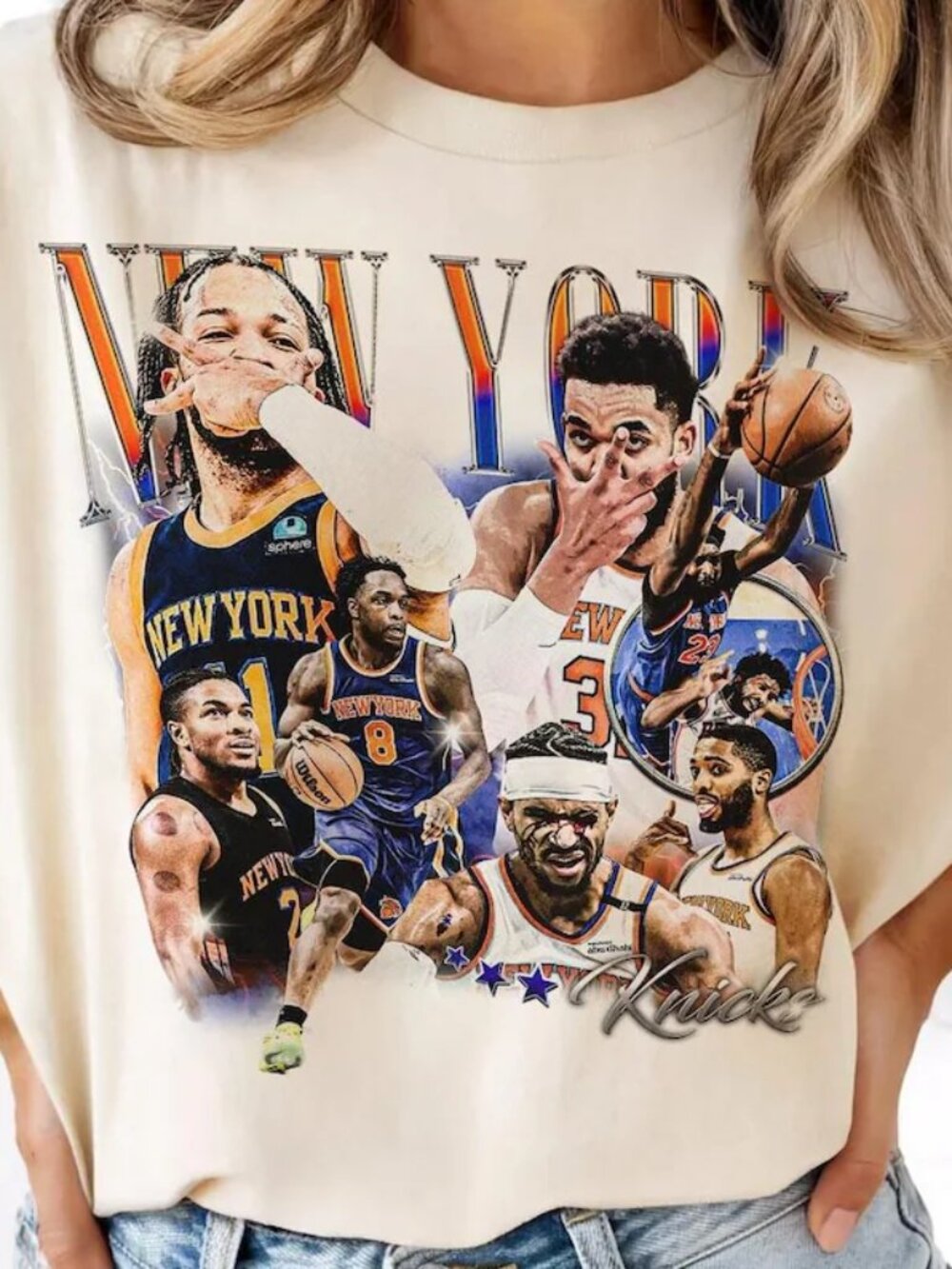 Brunson Anunoby Hart Towns Robinson Basketball Graphic Unisex T Shirt  252